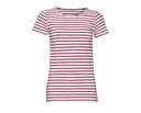 T-shirt Klasyczny Bawelniany w Paski L01399 - White & Red