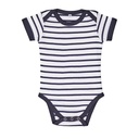 Body niemowlęce Krótkie Rękawy Bawełniane OEKO-TEX L01401 - White & Navy