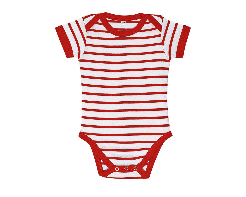 Body niemowlece Krotkie Rekawy Bawelniane OEKO-TEX L01401 - White & Red