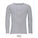 Koszulka Klasyczna Bawełniana w Paski L01402 - White & Navy
