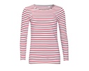 Bluzka Damska Klasyczna w Paski Bawelniana L01403 - White & Red