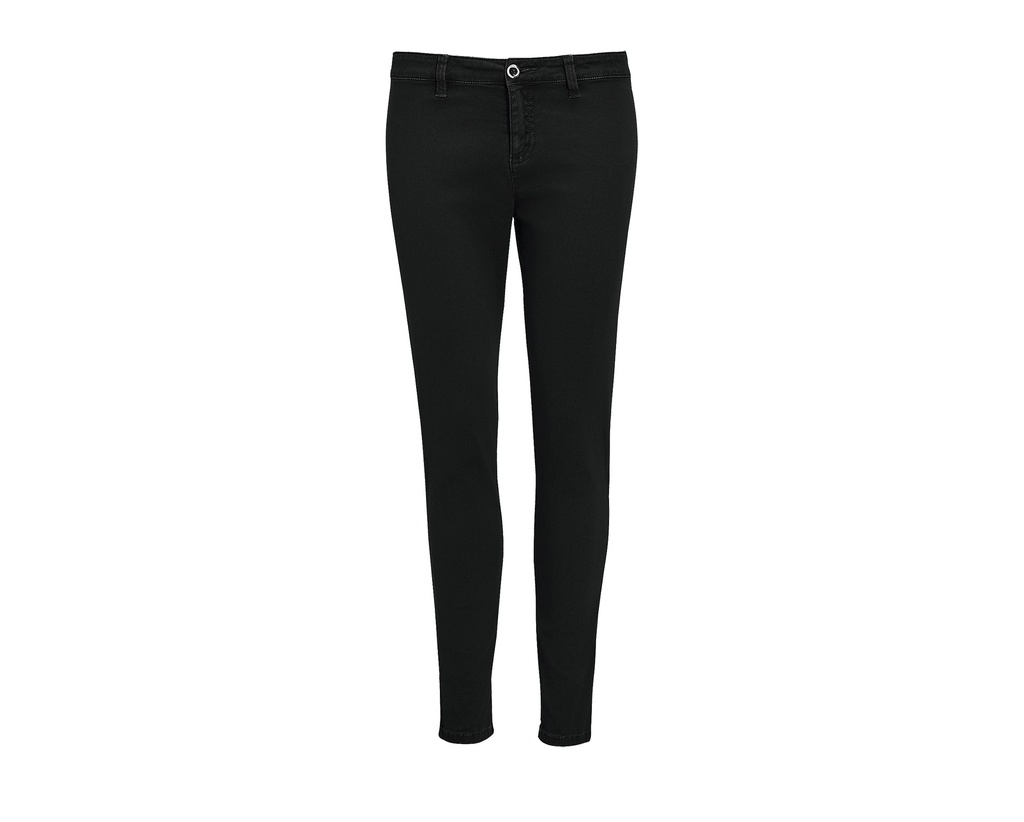 Spodnie Damskie Slim Bawelna Elastan L01425 - Black