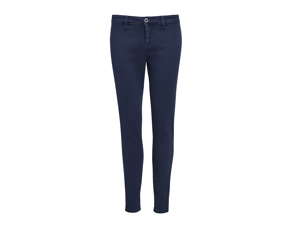 Spodnie Damskie Slim Bawelna Elastan L01425 - French Navy