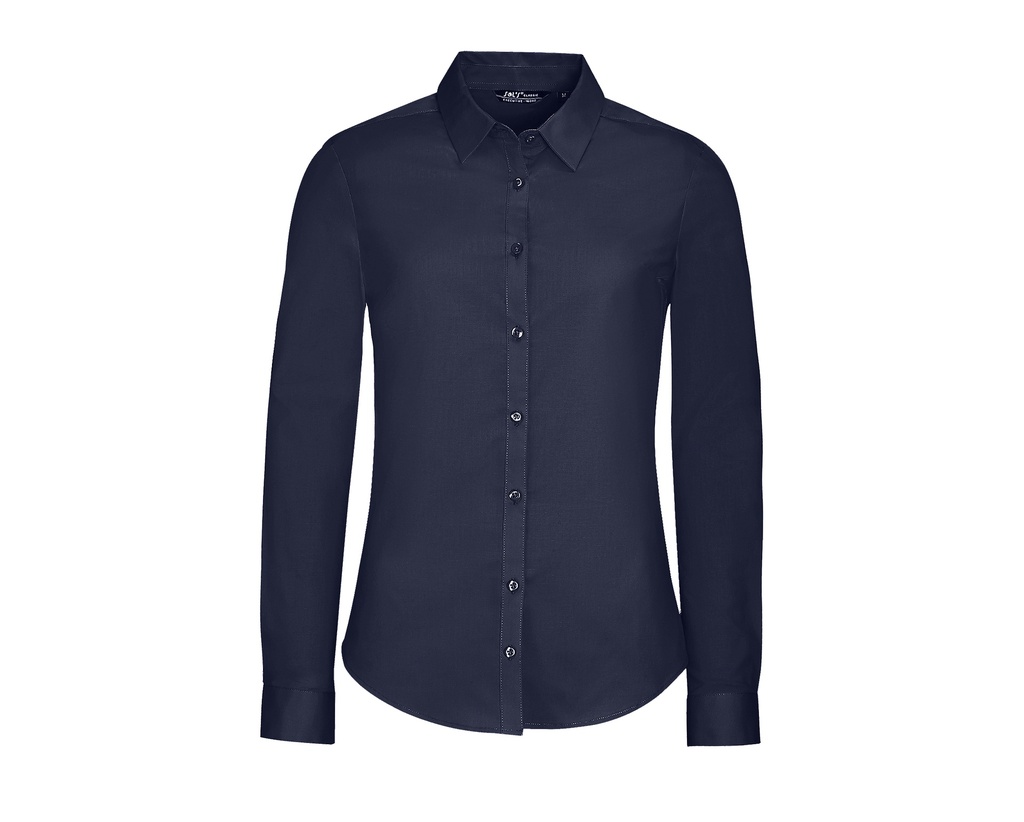 Koszula Damska Dopasowana Popelina Strecz L01427 - Dark Blue