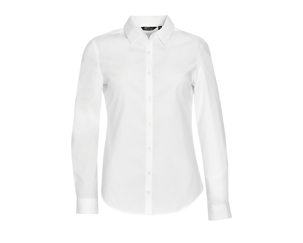 Koszula Damska Dopasowana Popelina Strecz L01427 - White