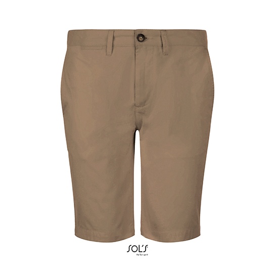 Bermudy Meskie Prosty Fason Bawelniane L01659 - Chestnut