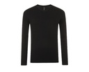 Sweter Meski Dopasowany Dekolt V Wiskoza Poliamid L01710 - Black