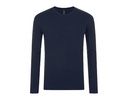 Sweter Meski Dopasowany Dekolt V Wiskoza Poliamid L01710 - French Navy