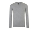 Sweter Meski Dopasowany Dekolt V Wiskoza Poliamid L01710 - Grey Melange