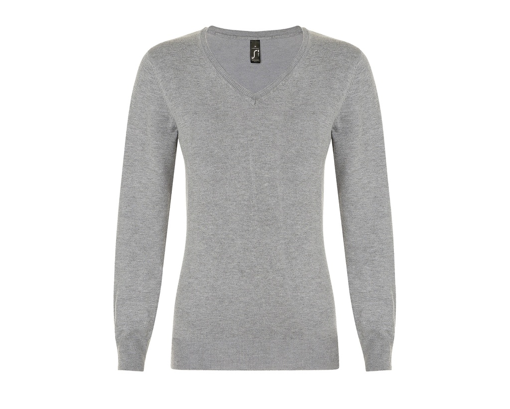 Damski sweter slim L01711 - Grey Melange