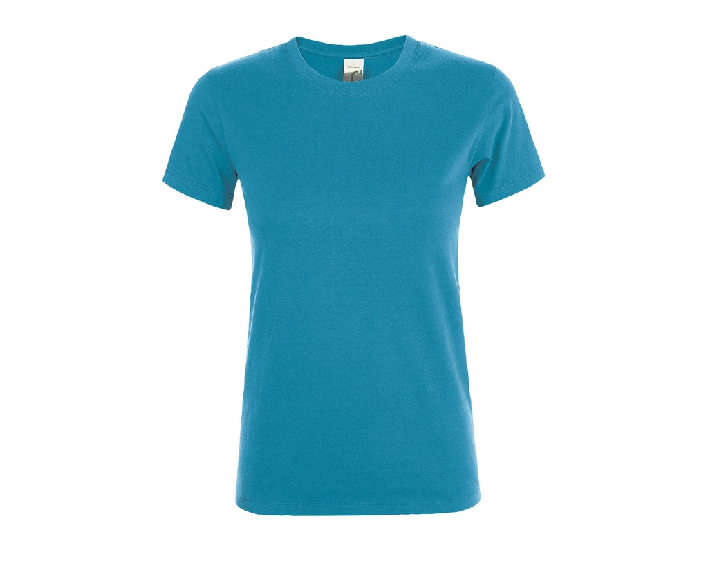 T-shirt Damski Slim Bawełniany L01825 - Aqua