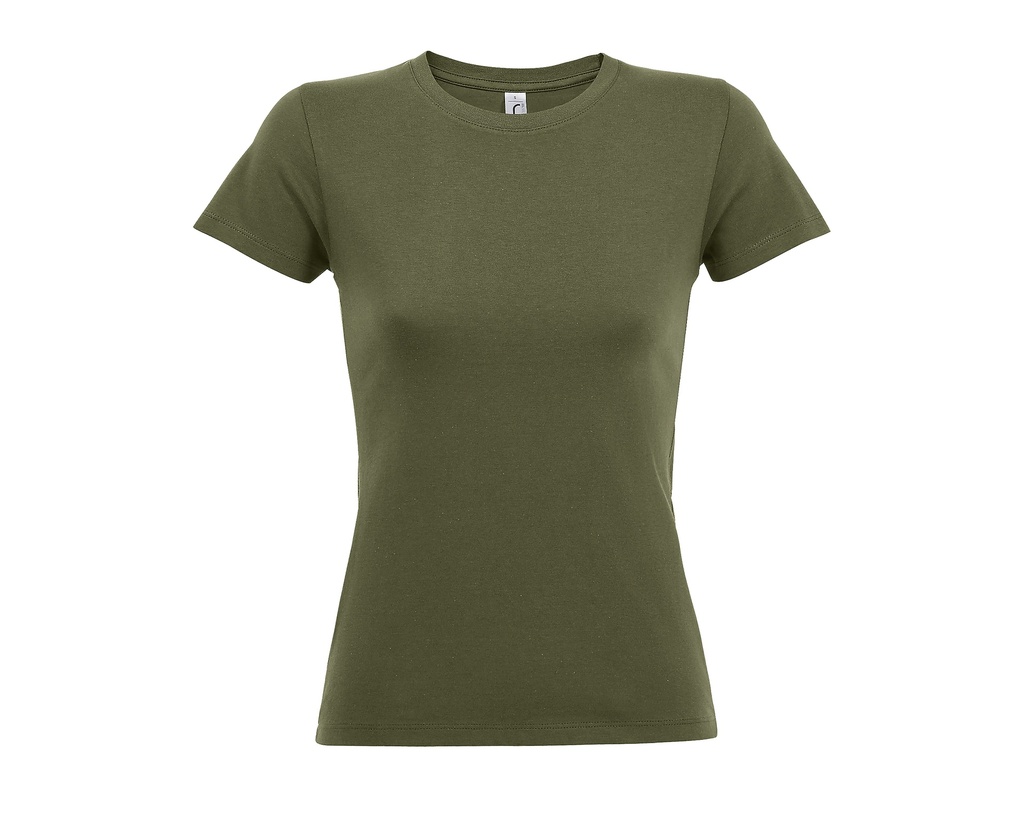 T-shirt Damski Slim Bawelniany L01825 - Army