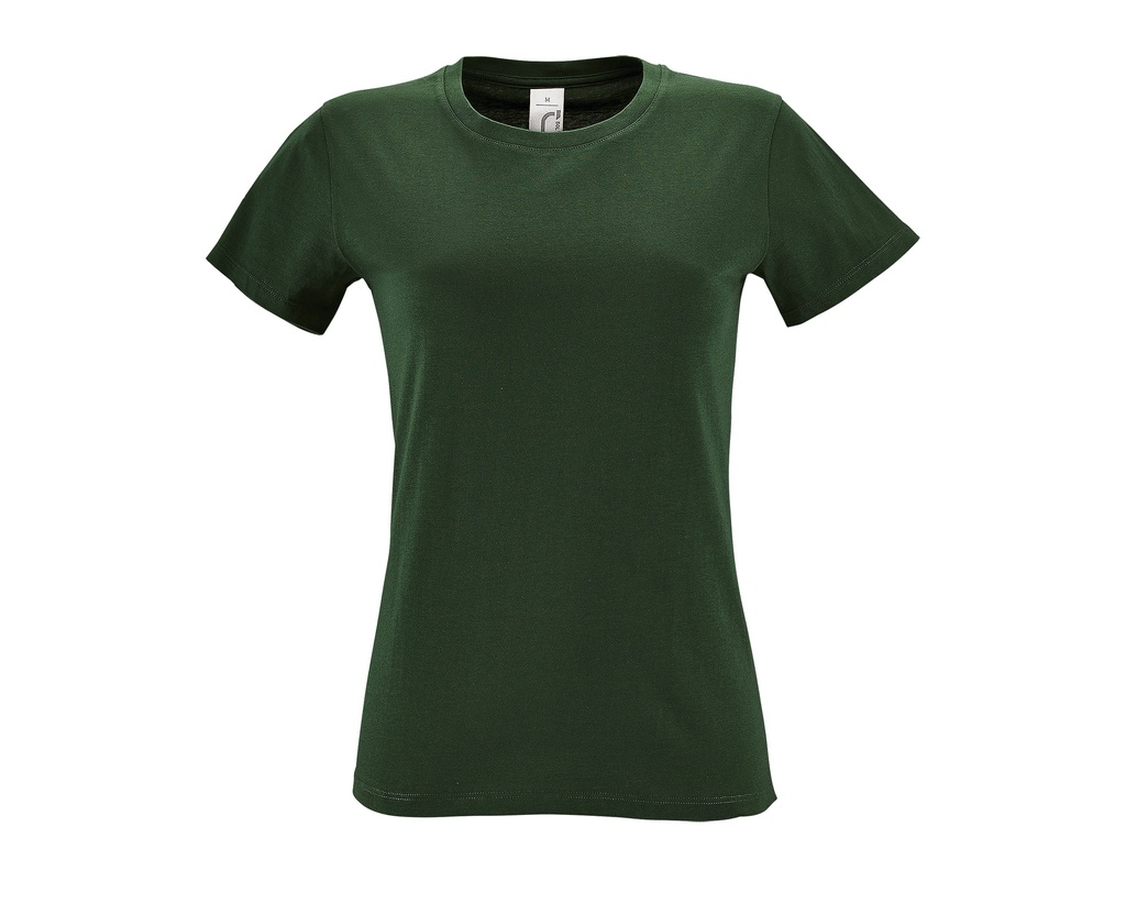 T-shirt Damski Slim Bawełniany L01825 - Bottle Green