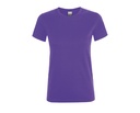 Damski T-shirt Slim z Krótkim Rękawem L01825 - Dark Purple