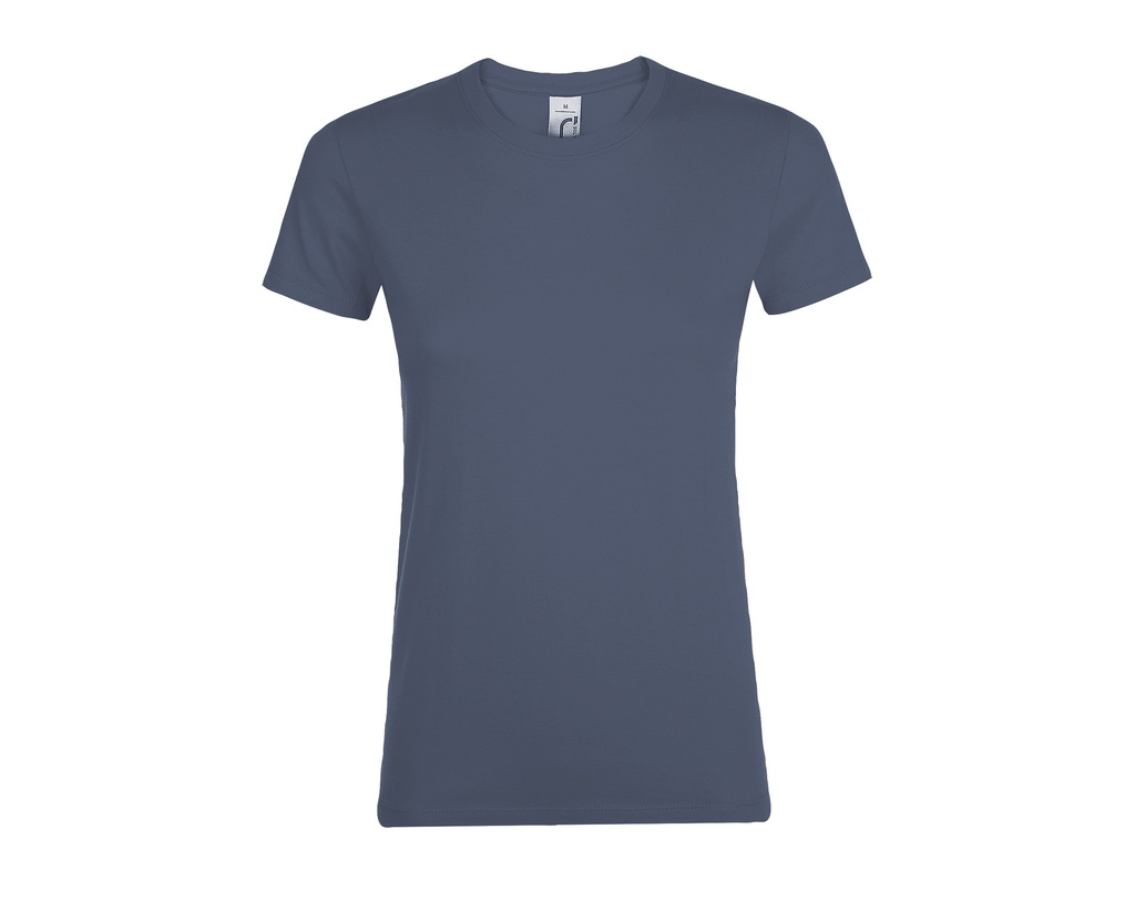 T-shirt Damski Slim Bawełniany L01825 - Denim