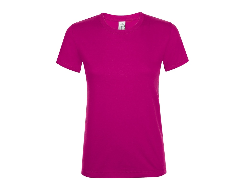T-shirt Damski Slim Bawelniany L01825 - Fuchsia