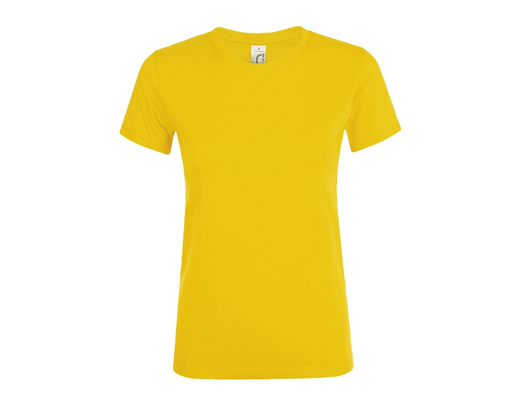 T-shirt Damski Slim Bawelniany L01825 - Gold