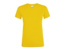 T-shirt Damski Slim Bawelniany L01825 - Gold