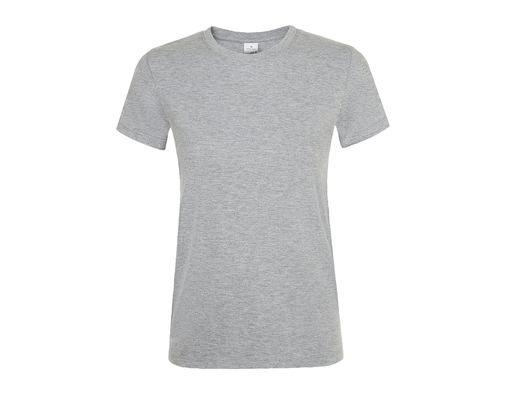 T-shirt Damski Slim Bawełniany L01825 - Grey Melange