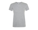 T-shirt Damski Slim Bawełniany L01825 - Grey Melange