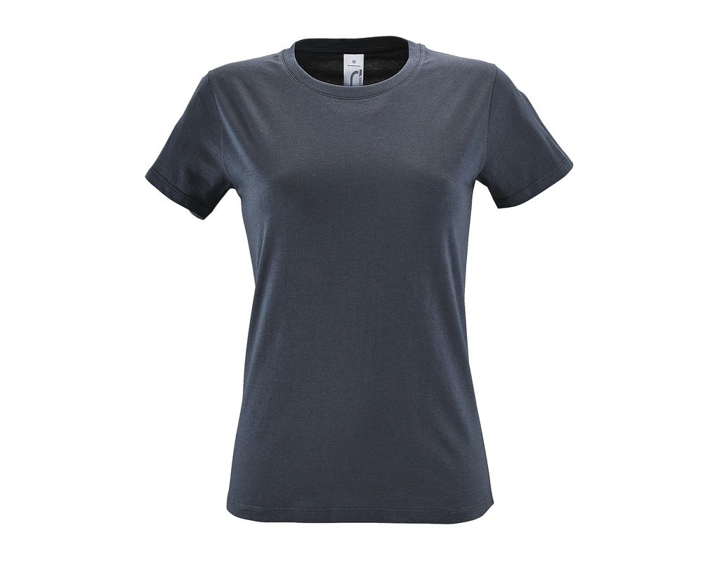 T-shirt Damski Slim Bawelniany L01825 - Mouse Grey (Solid)
