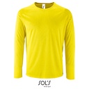 Koszulka Męska Długi Rękaw Klasyczna Oddychająca Poliester L02071 - Neon Yellow