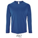Koszulka Męska Długi Rękaw Klasyczna Oddychająca Poliester L02071 - Royal Blue 241