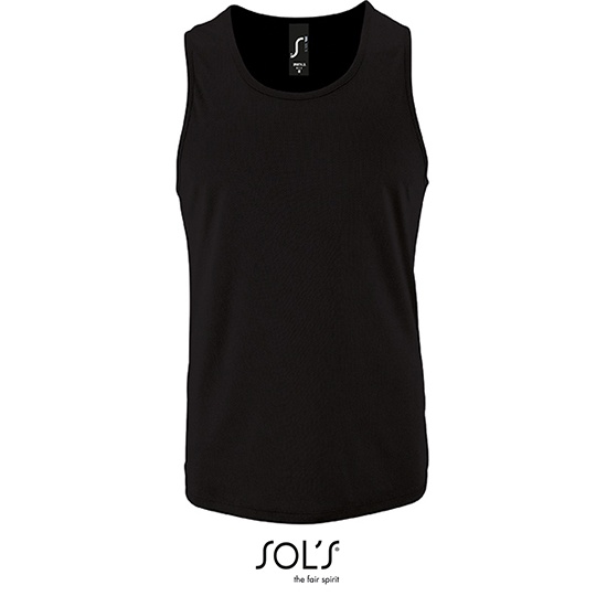 Tank Top Meski Poliester Oddychajacy L02073 - Black