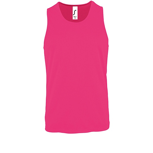 Tank Top Męski Poliester Oddychający L02073 - Neon Pink