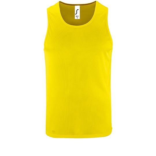 Tank Top Męski Poliester Oddychający L02073 - Neon Yellow