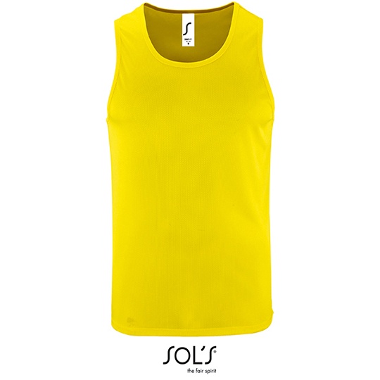 Tank Top Meski Poliester Oddychajacy L02073 - Neon Yellow