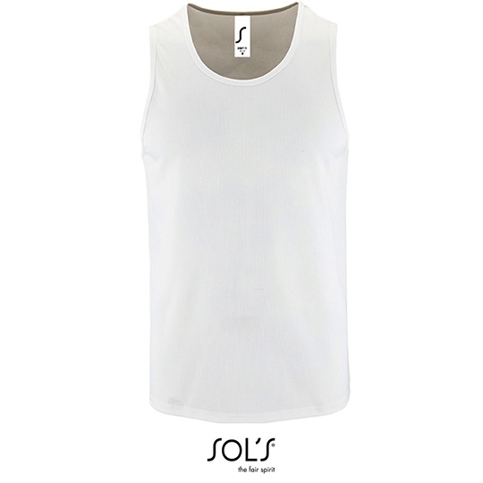 Tank Top Meski Poliester Oddychajacy L02073 - White