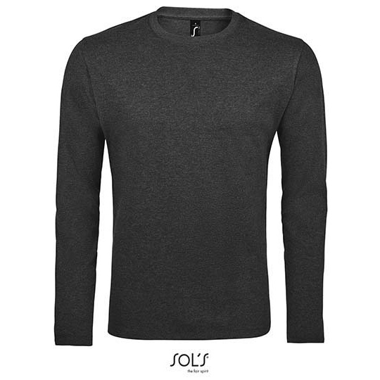 Koszulka Meska Dlugi Rekaw Bawelniana L02074 - Charcoal Melange
