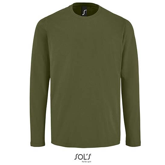Koszulka Meska Dlugi Rekaw Bawelniana L02074 - Dark Khaki