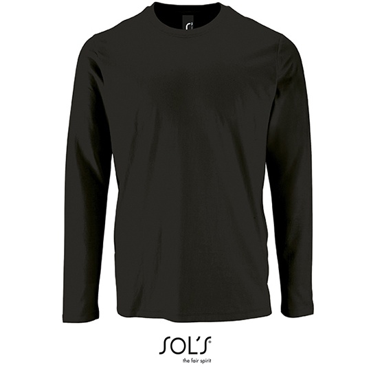 Koszulka Meska Dlugi Rekaw Bawelniana L02074 - Deep Black