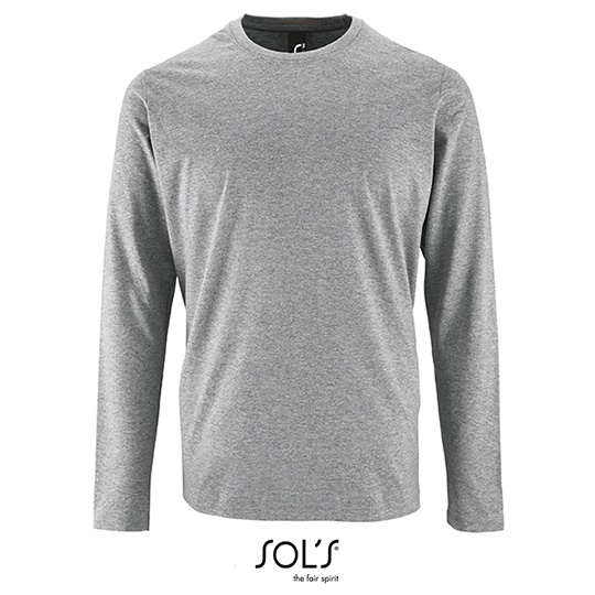 Koszulka Męska Długi Rękaw Bawełniana L02074 - Grey Melange