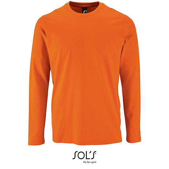Koszulka Meska Dlugi Rekaw Bawelniana L02074 - Orange