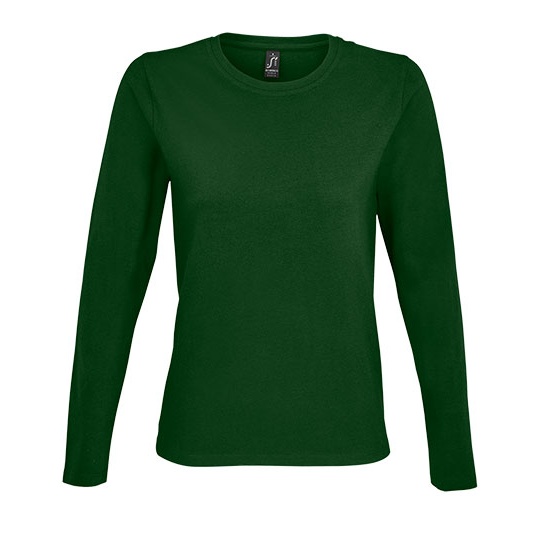 Damski t-shirt z dlugim rekawem L02075 - Bottle Green