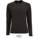 Damski t-shirt z dlugim rekawem L02075 - Deep Black