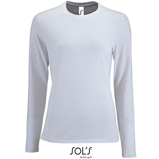 Damski t-shirt z dlugim rekawem L02075 - White