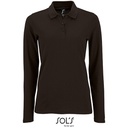 Koszulka Polo Damska Dopasowana Długi Rękaw Bawełniana Pika L02083 - Black