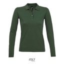 Koszulka Polo Damska Dopasowana Dlugi Rekaw Bawelniana Pika L02083 - Bottle Green