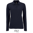 Koszulka Polo Damska Dopasowana Dlugi Rekaw Bawelniana Pika L02083 - French Navy