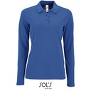 Koszulka Polo Damska Dopasowana Długi Rękaw Bawełniana Pika L02083 - Royal Blue 241