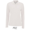 Koszulka Polo Damska Dopasowana Dlugi Rekaw Bawelniana Pika L02083 - White