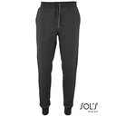 Meskie dopasowane spodnie dresowe L02084 - Charcoal Melange