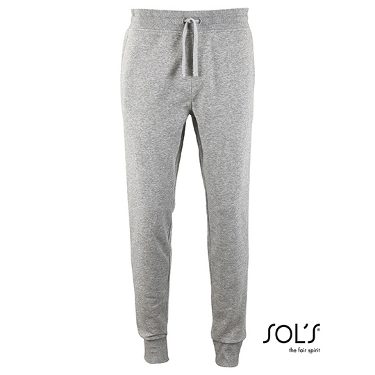 Meskie dopasowane spodnie dresowe L02084 - Grey Melange