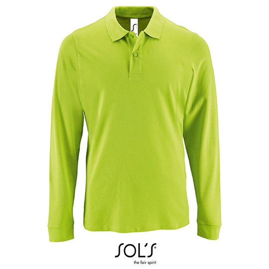 Koszulka Polo Meska Dlugi Rekaw Bawelniana Pika L02087 - Apple Green
