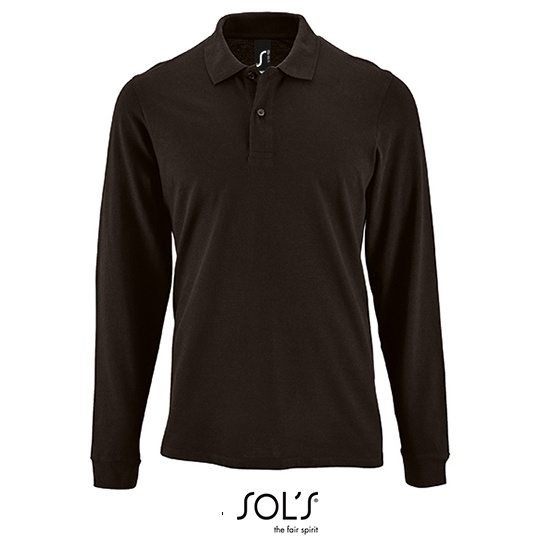 Koszulka Polo Męska Długi Rękaw Bawełniana Pika L02087 - Black