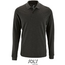 Koszulka Polo Męska Długi Rękaw Bawełniana Pika L02087 - Charcoal Melange